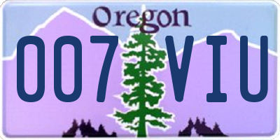 OR license plate 007VIU