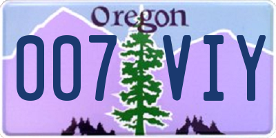 OR license plate 007VIY