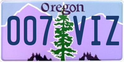 OR license plate 007VIZ