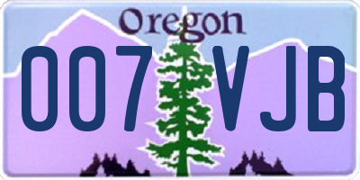 OR license plate 007VJB