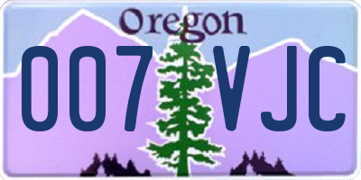 OR license plate 007VJC