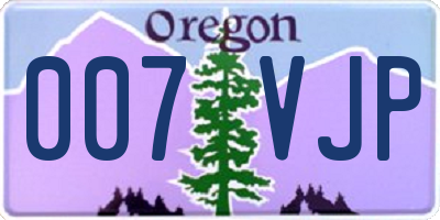 OR license plate 007VJP