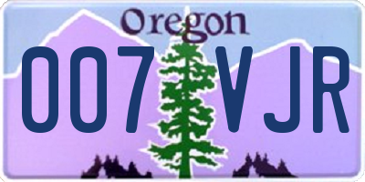 OR license plate 007VJR