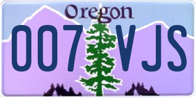 OR license plate 007VJS