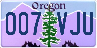 OR license plate 007VJU