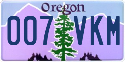 OR license plate 007VKM