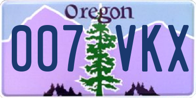 OR license plate 007VKX