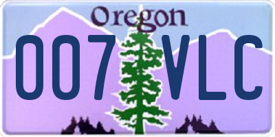 OR license plate 007VLC
