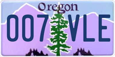 OR license plate 007VLE
