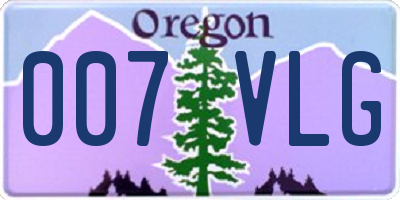 OR license plate 007VLG