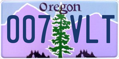 OR license plate 007VLT