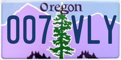 OR license plate 007VLY