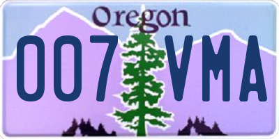 OR license plate 007VMA