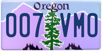 OR license plate 007VMO