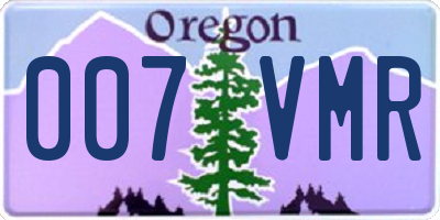 OR license plate 007VMR