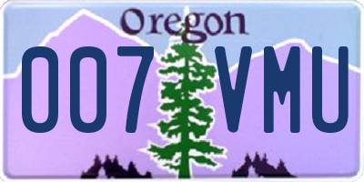 OR license plate 007VMU