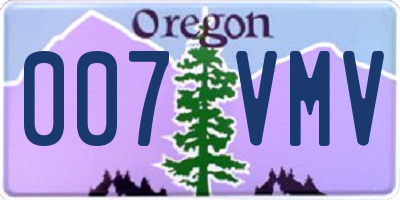 OR license plate 007VMV