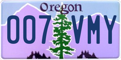 OR license plate 007VMY