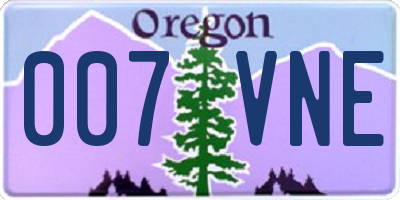 OR license plate 007VNE