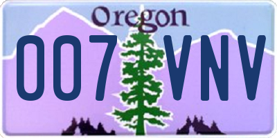 OR license plate 007VNV