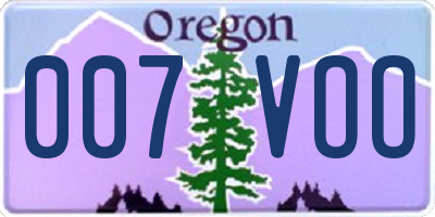 OR license plate 007VOO