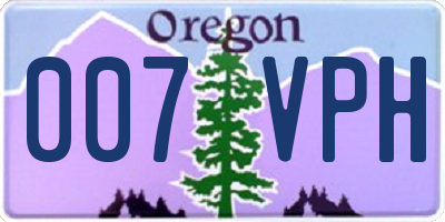 OR license plate 007VPH