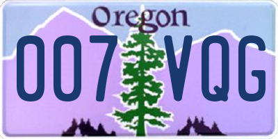 OR license plate 007VQG