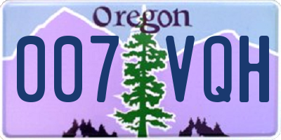 OR license plate 007VQH