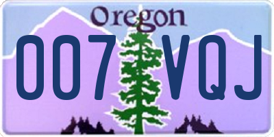 OR license plate 007VQJ