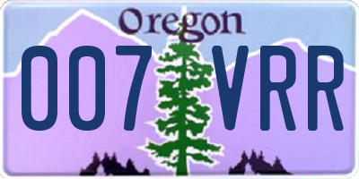 OR license plate 007VRR