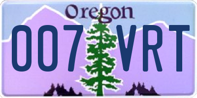 OR license plate 007VRT