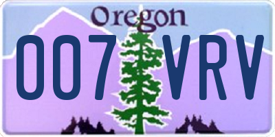OR license plate 007VRV