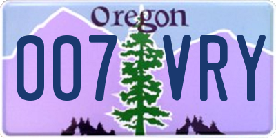 OR license plate 007VRY