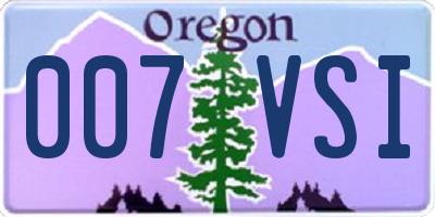 OR license plate 007VSI