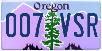OR license plate 007VSR