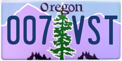 OR license plate 007VST
