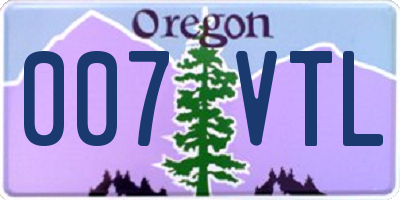 OR license plate 007VTL