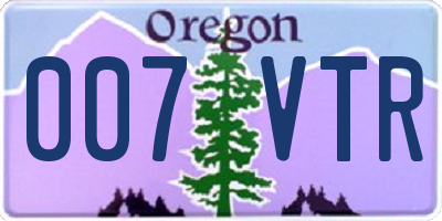 OR license plate 007VTR