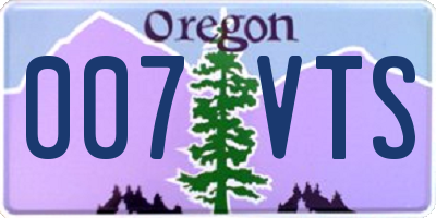 OR license plate 007VTS