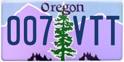 OR license plate 007VTT