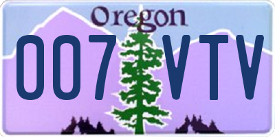 OR license plate 007VTV