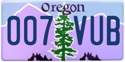 OR license plate 007VUB