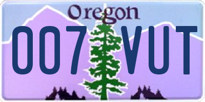 OR license plate 007VUT