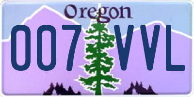 OR license plate 007VVL