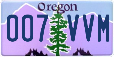 OR license plate 007VVM