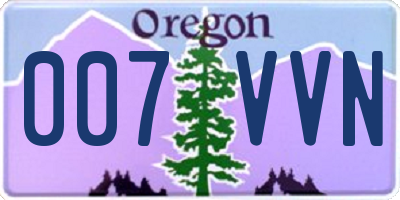 OR license plate 007VVN