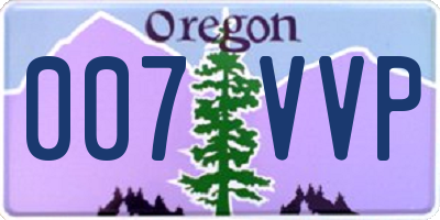 OR license plate 007VVP
