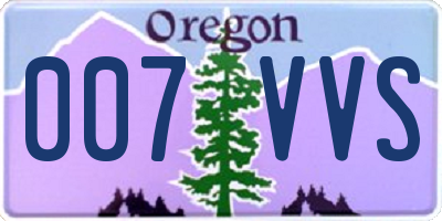 OR license plate 007VVS