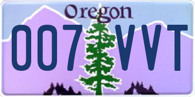OR license plate 007VVT