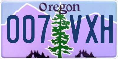OR license plate 007VXH